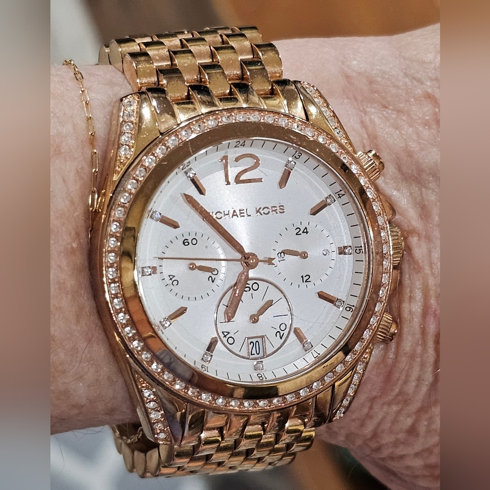 Michael Kors Rose Gold Watch with Crystal Accents